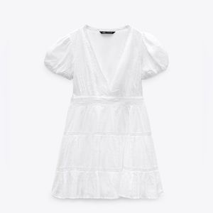 Zara Lace Insert Dress (white, US size S )